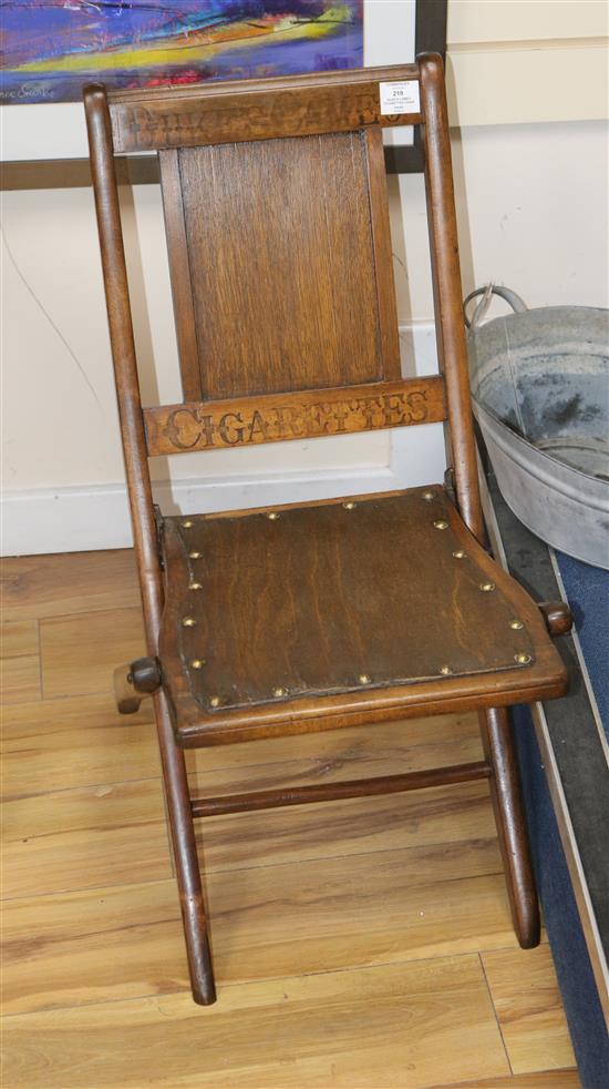 A Dukes cameo cigarettes folding chair